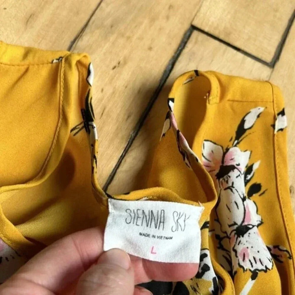 Sienna Sky Yellow Blouse with Flowers | Off the Shoulder Blouse | Floral | - Picture 8 of 8